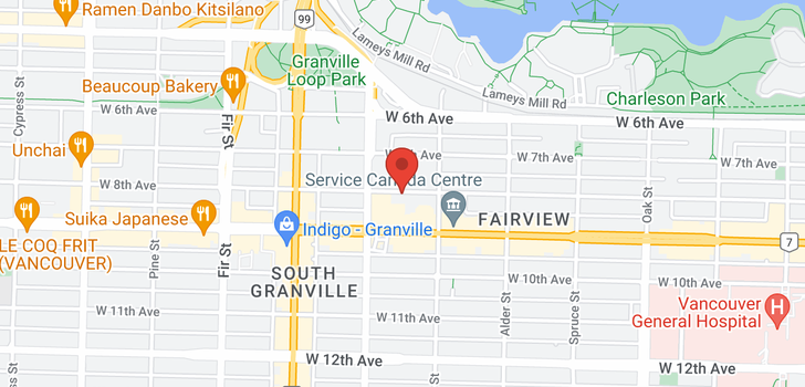 map of 1355 W 8TH AVENUE